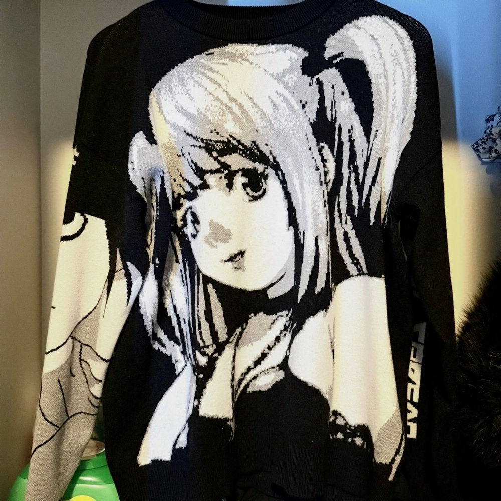 Oversized Unisex Death Note Knitted Sweatshirt